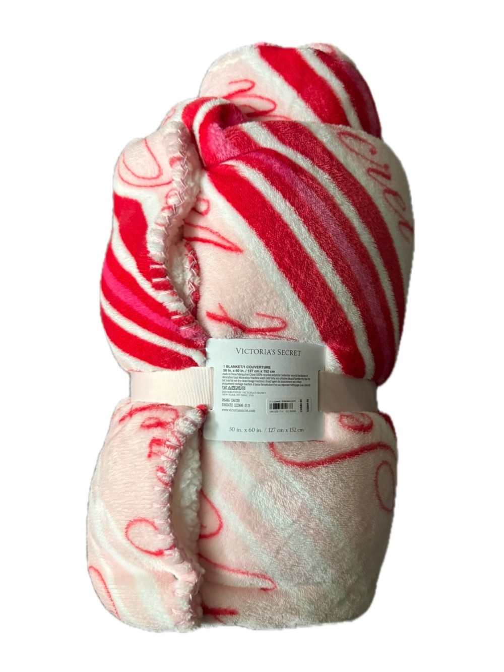 Victoria's Secret Pink and Red Plush Blanket - Picture 2 of 3